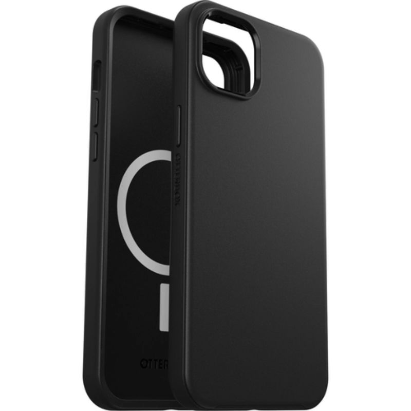 Stylish OtterBox Symmetry Series+ case for iPhone 14 Plus, featuring MagSafe compatibility and antimicrobial protection.