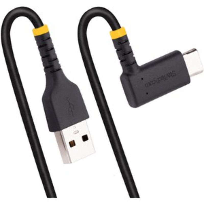 High-Speed 15cm USB-A to USB-C Right Angle Charging Cable - Durable 3A Fast Charge