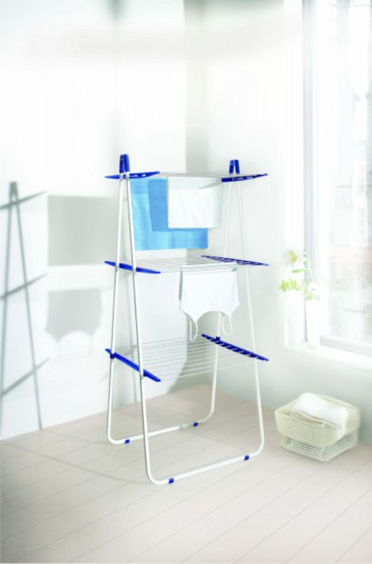 Leifheit Pegasus Tower Dryer 190 with 19m drying space, perfect for compact indoor laundry and small garment hanging.