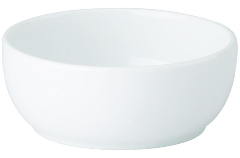 Elegant 90mm porcelain bowl with pure white finish, ideal for serving appetizers or desserts, durable and scratch resistant.