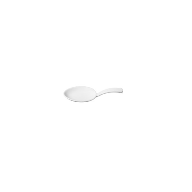 Elegant 13cm Royal Porcelain amuse bouche spoon in pristine white, perfect for serving appetizers and mini desserts.