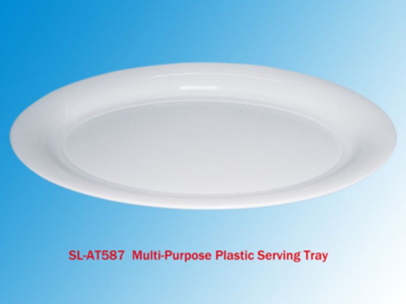 Plastic Serving Plate - White Med 47CM (Set of 12)