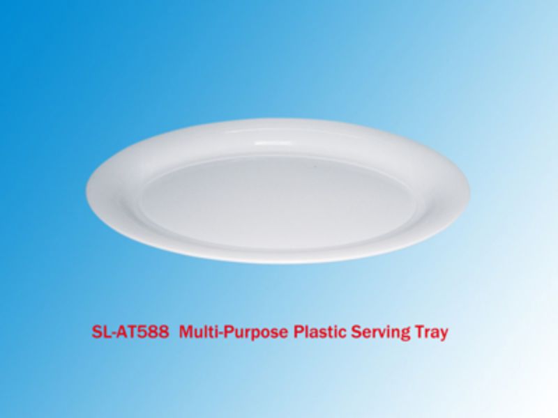 Plastic Serving Plate - White Small 39.5CM (Set of 12)