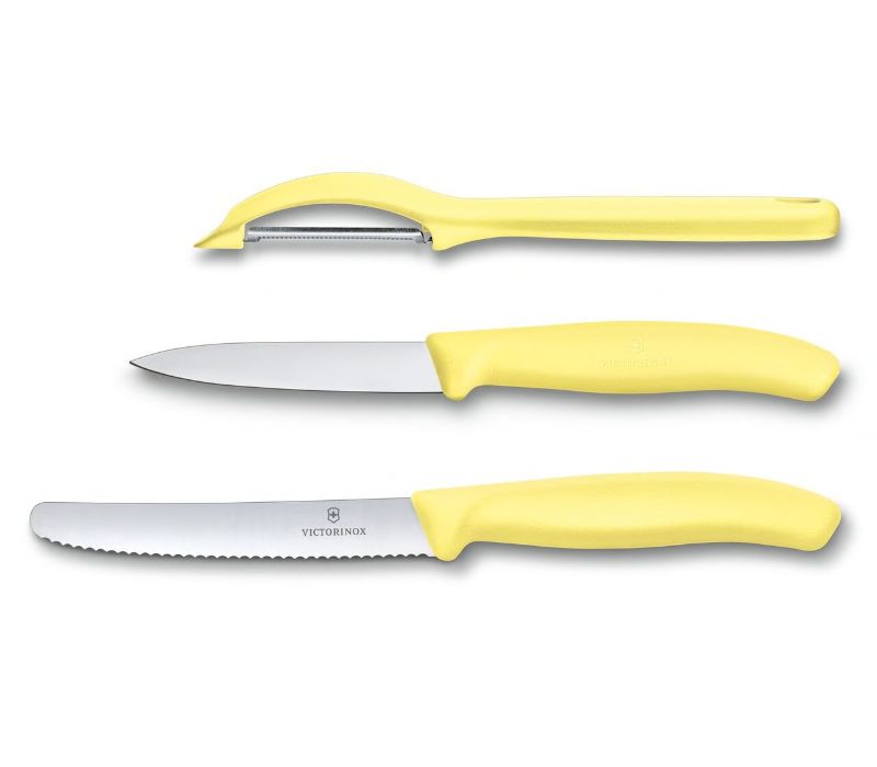 Paring Knife Set with Universal Peeler - Swiss Classic Yellow (3 Pieces)
