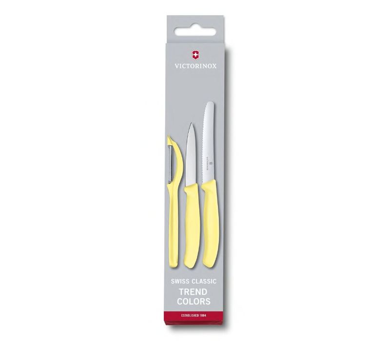 Paring Knife Set with Universal Peeler - Swiss Classic Yellow (3 Pieces)