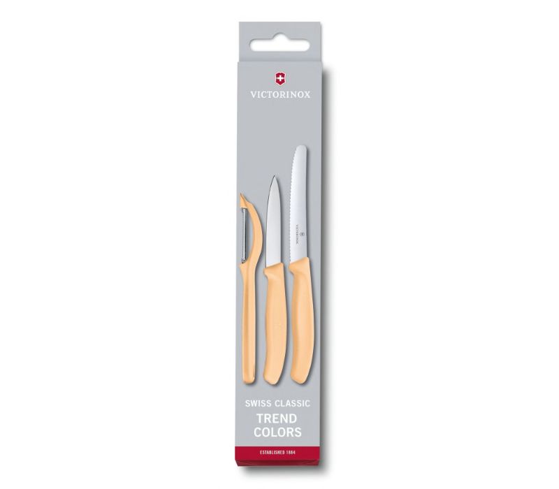 Paring Knife Set with Universal Peeler - Swiss Classic Orange (3 Pieces)