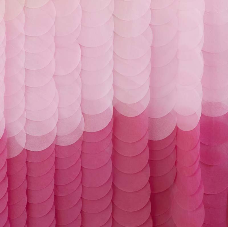 Mix it Up - Pink Ombre Tissue Paper Disc Party Backdrop