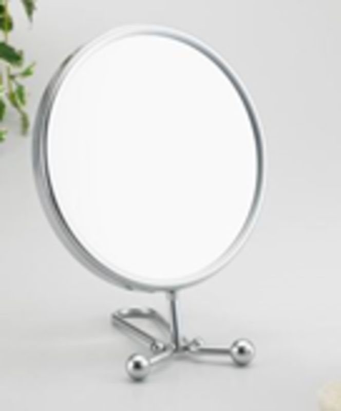 Metal Folding Mirror Chrome - Round Stand