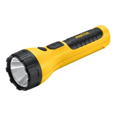 Compact TORCH 1-LED Rechargeable flashlight offering 120 lumens, 9-hour runtime, and 80-meter beam distance.