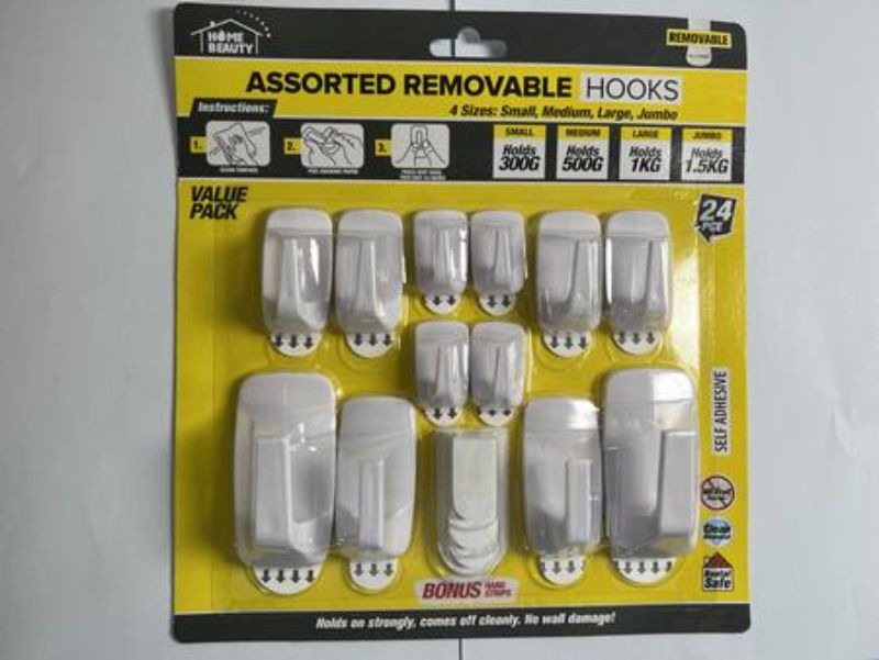 Assorted Removable Hooks Set (12 Sets)