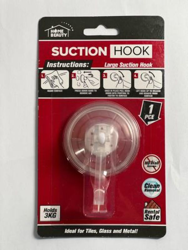 Suction Hook - CLEAR Large (Set of 12)
