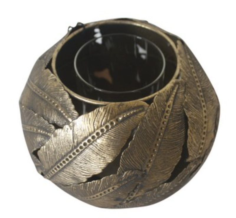 CANDLE HOLDER - ROUND LEAF (18cm)