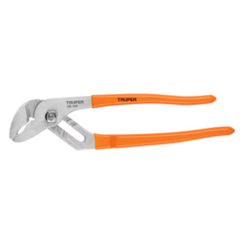 Groove joint multigrip pliers 250mm with carbon steel, polished finish, and comfortable PVC handles.