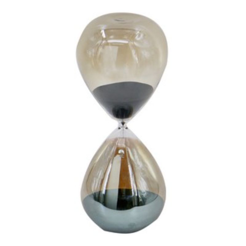 HOURGLASS WITH GREY LUSTER FINISH - Black Sand (45cm)