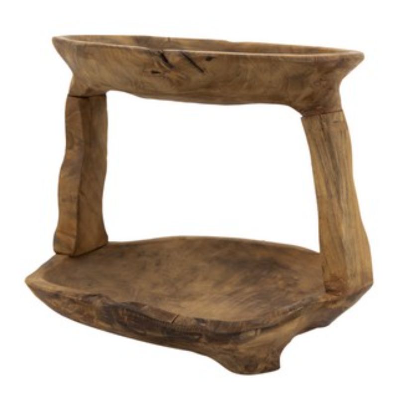 TRAY - TEAK 2 TIERD (30cm)