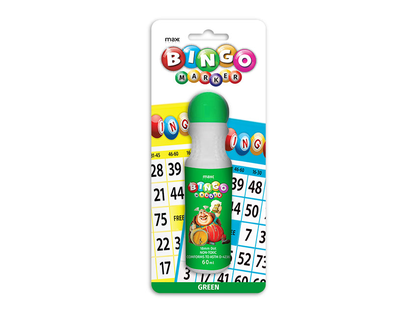 Bingo Marker - 18mm Dot on Card 60ml Green (24 Units)