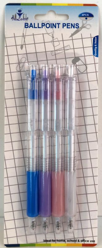 BALLPOINT PENS - 13.9CM (12 Packs)