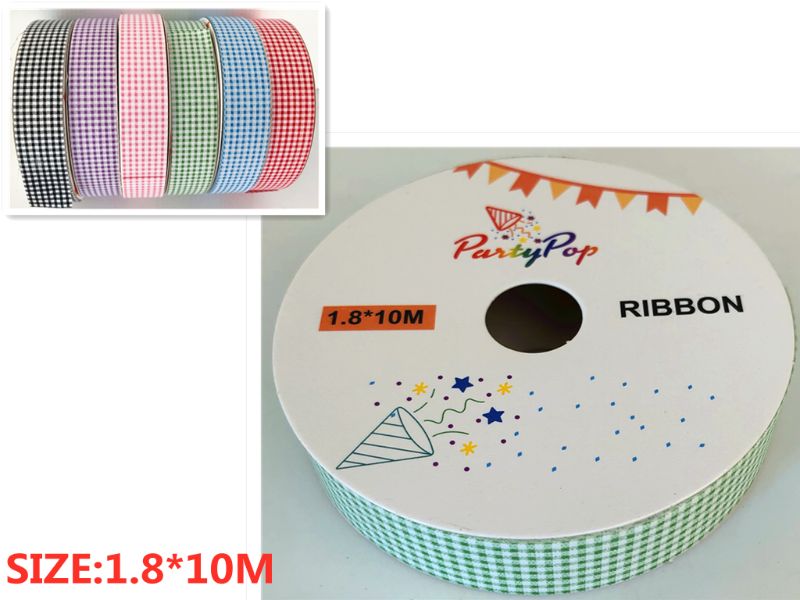 RIBBON - 1.8 x 10M (GREEN/WHITE)