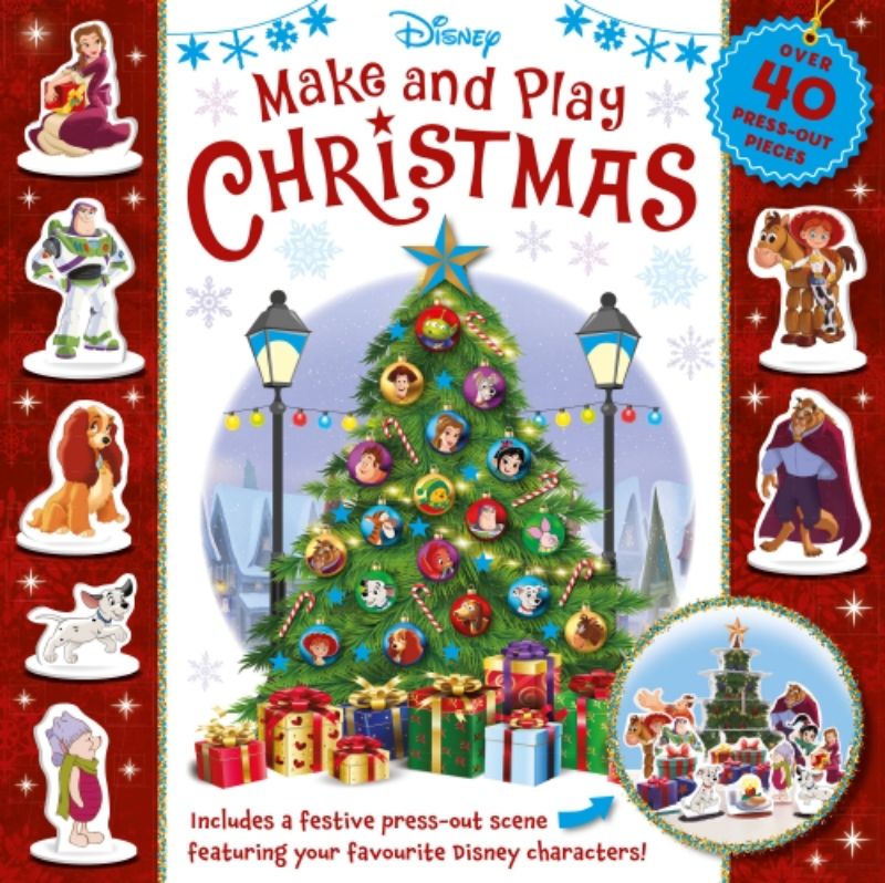 Disney: Make And Play Christmas board book with interactive craft activities featuring beloved characters for festive family fun.