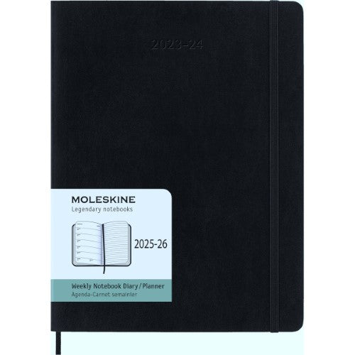 Moleskine Diary 18 Month Weekly + Notes Soft Cover XL Black 2025/2026