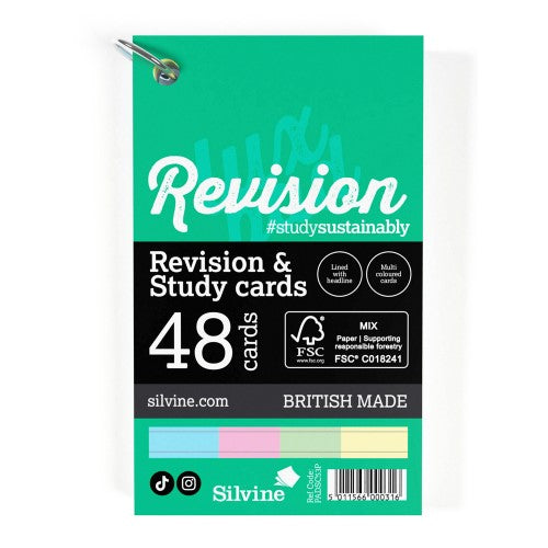 Luxpad Revision Study Cards 5x3 Assorted Colours with Binding Ring