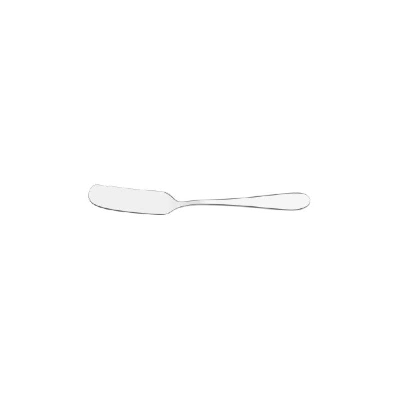 Set of 12 elegant Tablekraft Luxor pate knives, perfect for serving spreads with a sophisticated brushed finish.