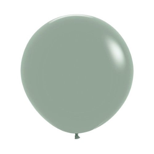 Pack of 10 Sempertex 60cm pastel laurel green latex balloons, perfect for elegant celebrations and versatile decor.
