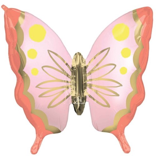 SuperShape Soulful Butterfly P35 76cm x 71cm colorful sealing foil balloon, perfect for celebrations and decor.