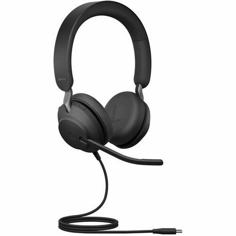 Jabra Evolve 2 40 SE USB-A headset featuring premium audio, stereo sound, and passive noise cancellation for professional calls.