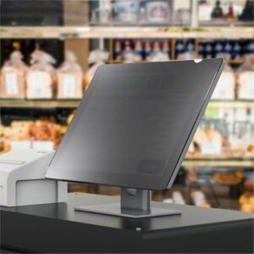 19-inch privacy filter for monitors, reducing glare and blue light, reversible design for vibrant or matte finishes.