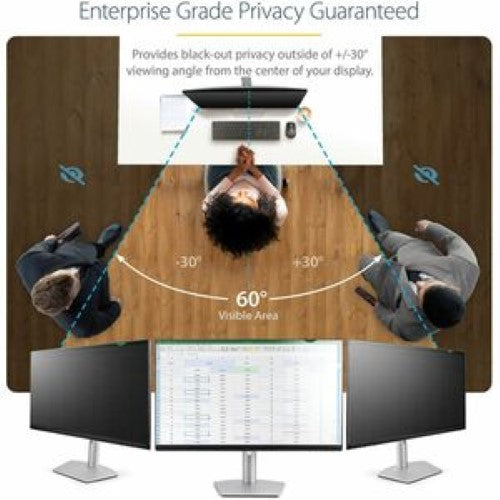 28-inch privacy filter for monitors; reduces glare and blue light, reversible design for matte or glossy finish.