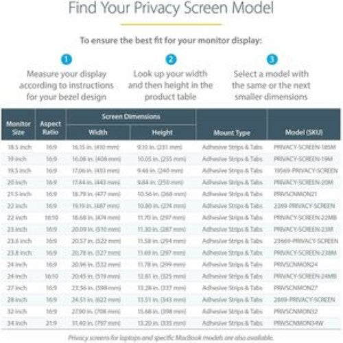 28 Inch Computer Monitor Privacy Filter - Anti-Glare, Blue Light Reduction, 16:9 Aspect Ratio Screen Protector