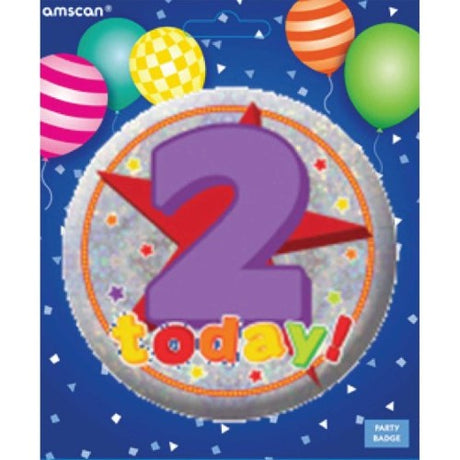 Vibrant Badge Happy 2nd Birthday, perfect for celebrating and capturing special moments at your child's birthday party.
