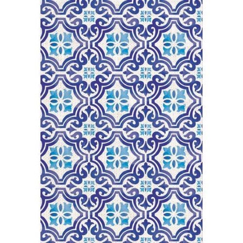 Set of 2 Mediterranean fabric dinner napkins featuring vibrant patterns, perfect for elegant table settings.