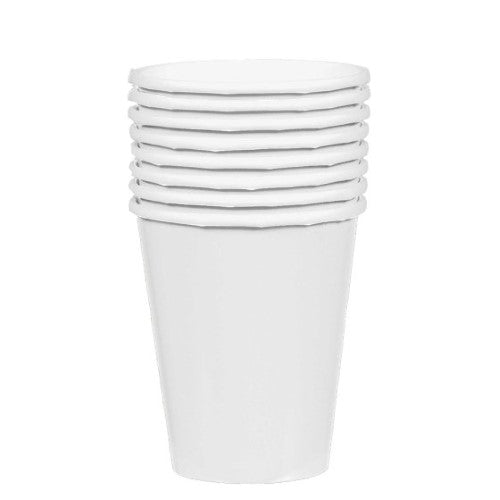 Set of 20 eco-friendly 354ml Frosty White paper cups for hot or cold drinks, perfect for events and everyday use.