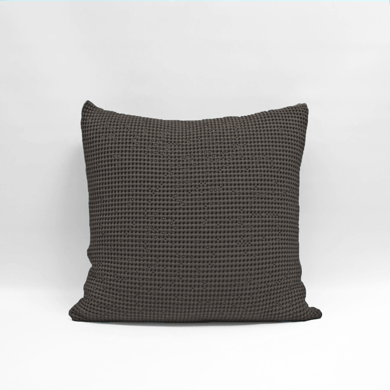 Slate Euro Pillowcase by Baksana featuring a unique deep bouncy waffle texture, made from 100% OEKO-TEX® Certified cotton.