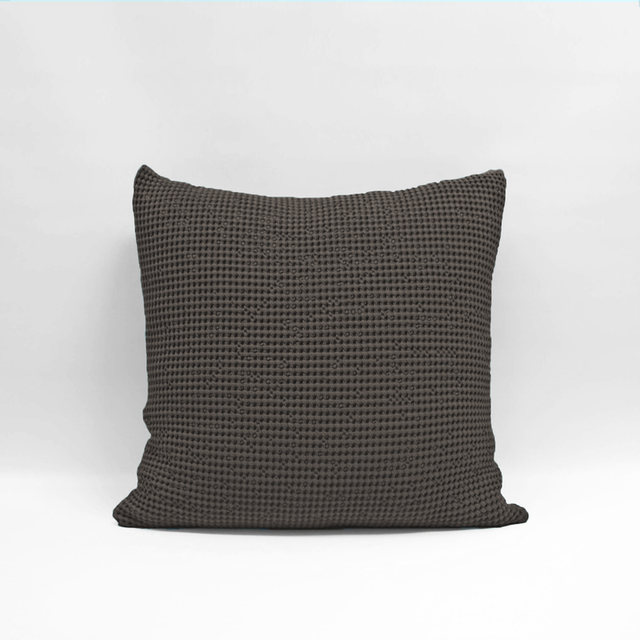 Slate Euro Pillowcase by Baksana featuring a unique deep bouncy waffle texture, made from 100% OEKO-TEX® Certified cotton.
