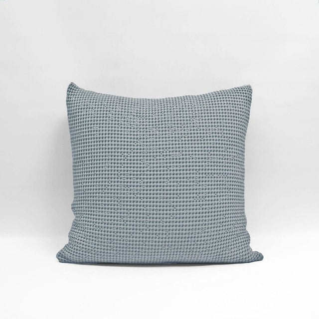 Baksana's Euro Pillowcase in Smoke, featuring deep waffle texture and zip closure, made from 100% certified cotton.