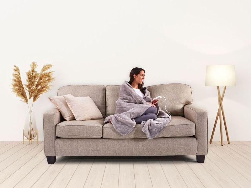 Heated Throw Blanket - Feel Perfect Cosy Sherpa Fleece (Warm Grey)
- Sunbeam