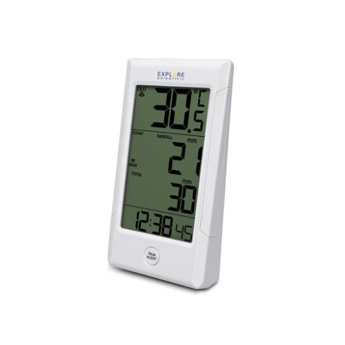 BRESSER RAIN GUAGE WITH INDOOR/OUTDOOR TEMPERATURE