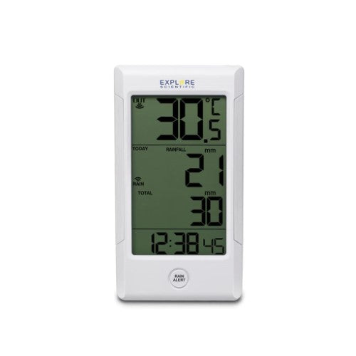 BRESSER RAIN GUAGE WITH INDOOR/OUTDOOR TEMPERATURE