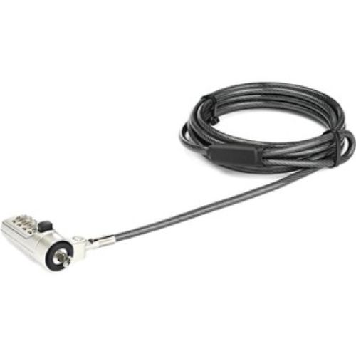 2m laptop cable lock with a 4-digit combination, designed for secure anti-theft protection for laptops and desktops.