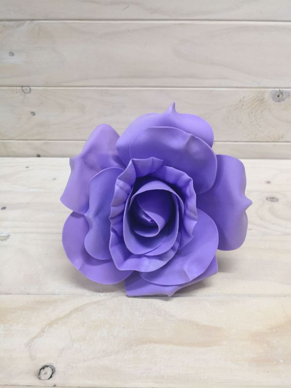 Artificial Flower Head - Large 20cm (Purple)