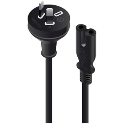 Alogic 2m Standard Power Cord for 230V AC - Black IEC C7 Cable - Safe & Durable Connection