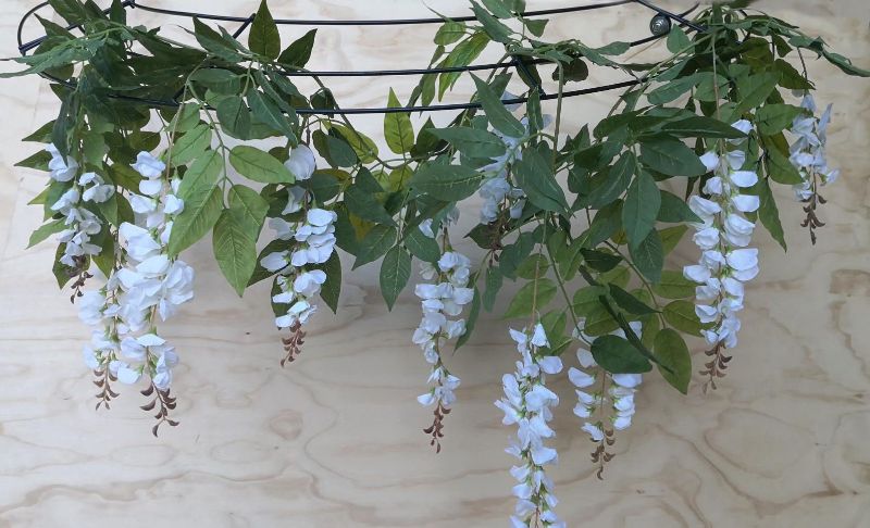 Artificial Wisteria Garland - White (1.8m)