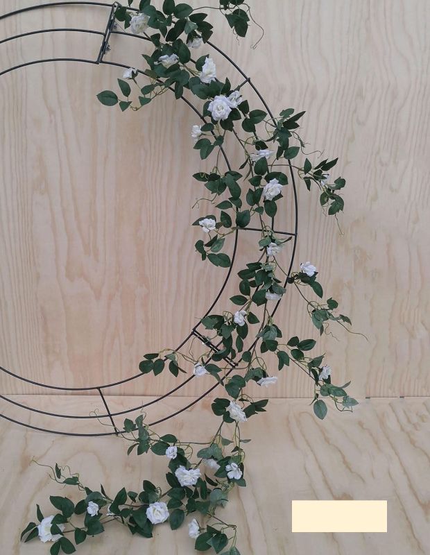 Artificial Diamond Rose Garland - White (1.8m)