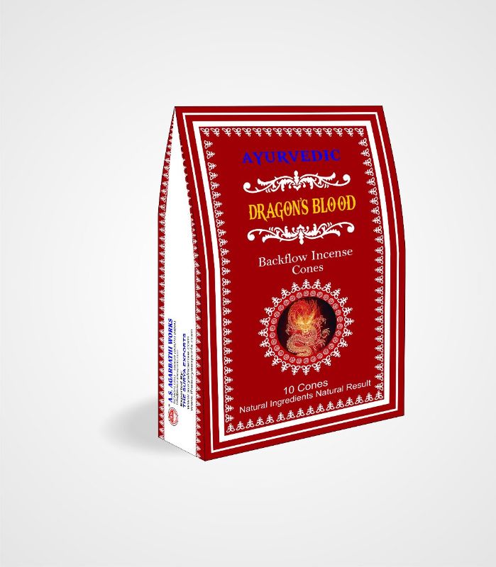 Ayurvedic BACKFLOW CONES - Dragons Blood (Box of 12 Packets)