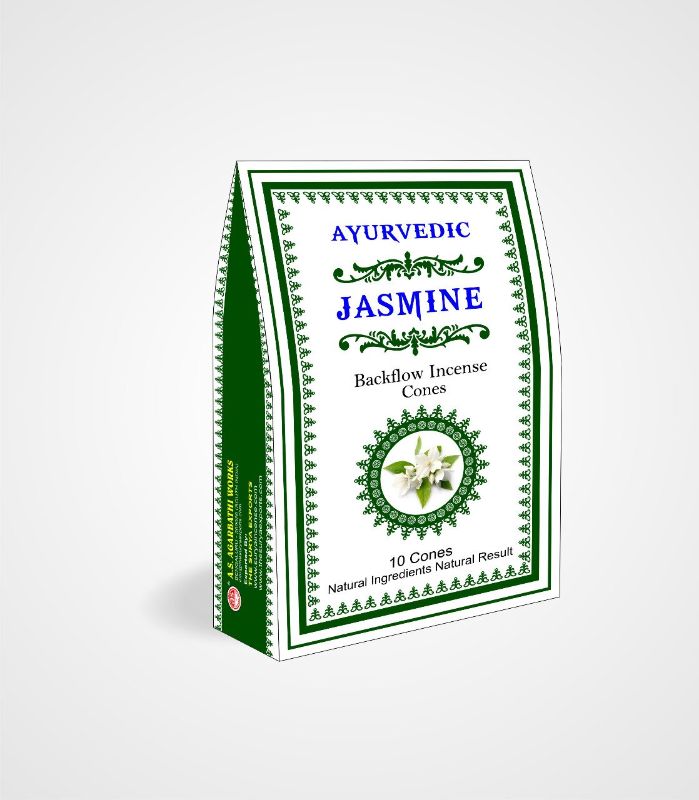 Ayurvedic BACKFLOW CONES - JASMINE (Box of 12 Packets)