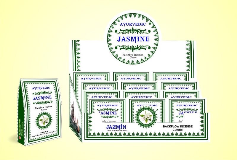 Ayurvedic BACKFLOW CONES - JASMINE (Box of 12 Packets)