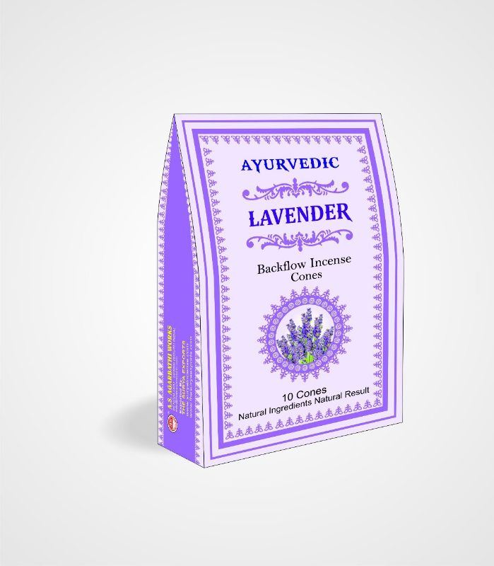 Ayurvedic BACKFLOW CONES - LAVENDER (Box of 12 Packets)